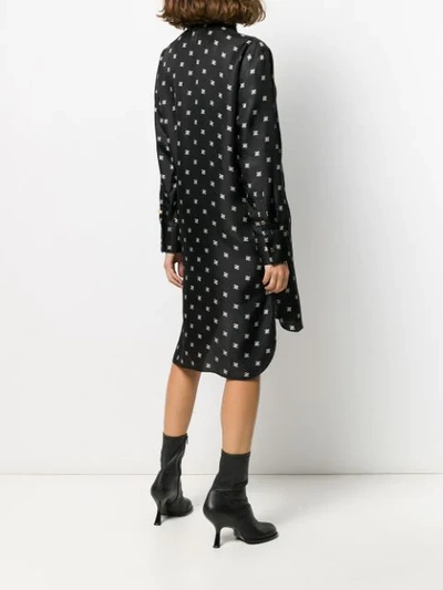 Shop Fendi Karligraphy Motif Shirt Dress In Black