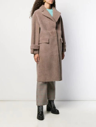 Shop Blancha Shearling Coat In Neutrals