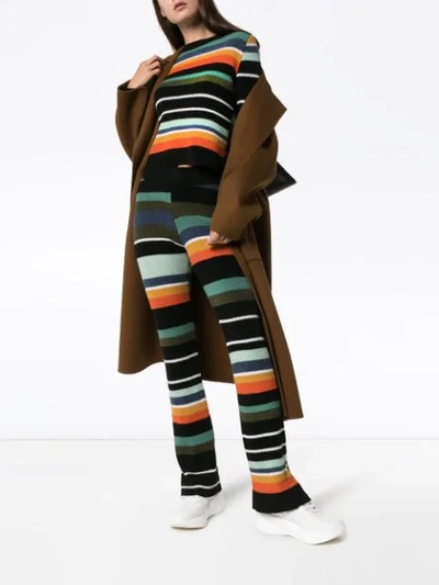 Shop The Elder Statesman Tes Striped Cashmere Top In Multicolour