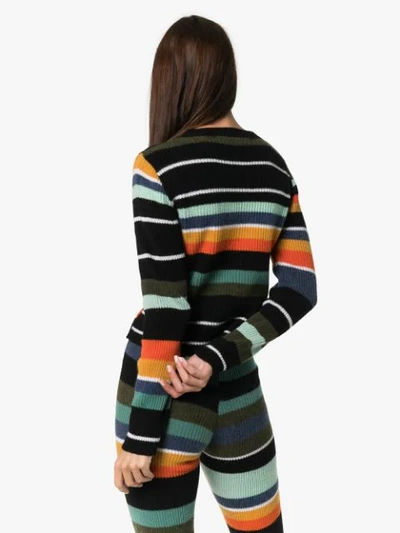 Shop The Elder Statesman Tes Striped Cashmere Top In Multicolour