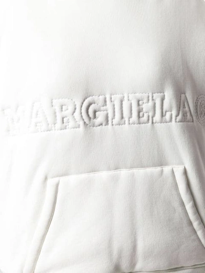 Shop Mm6 Maison Margiela Padded Logo Hoodie In 100 White
