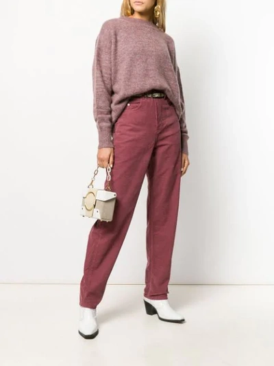 ISABEL MARANT ÉTOILE HIGH WAISTED TAPERED TROUSERS - 粉色