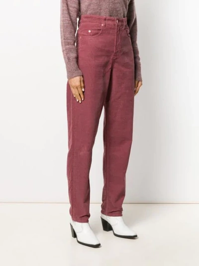 Shop Isabel Marant Étoile High Waisted Tapered Trousers In Pink