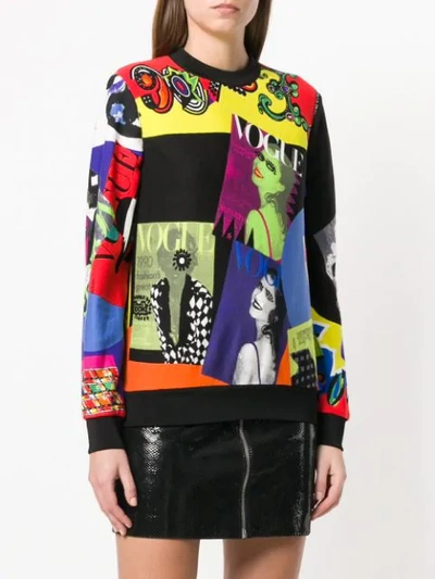 Shop Versace Vogue Ss '91 Print Sweatshirt - Multicolour