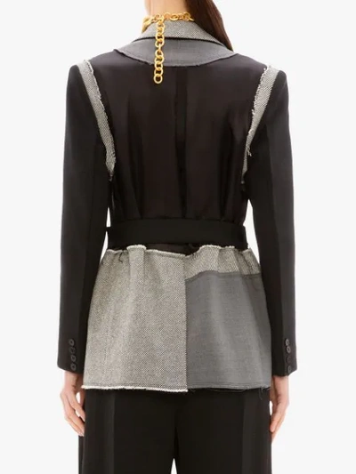 Shop Jw Anderson Patchwork Tailored Jacket In Grey