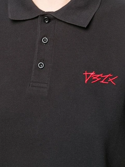 Shop 032c Embroidered Logo Polo Shirt In Black