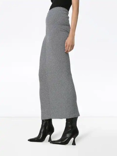 HAIDER ACKERMANN STRIPED MIDI PENCIL SKIRT - 黑色