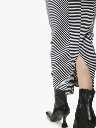 Shop Haider Ackermann Striped Midi Pencil Skirt In Black ,white