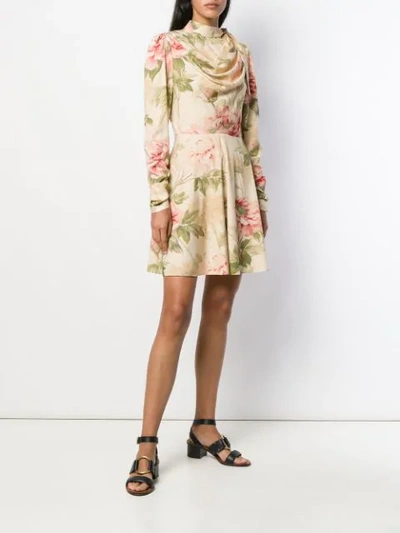 Shop Zimmermann Antique Peony Dress In Neutrals