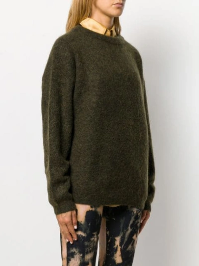 Shop Acne Studios Dramatic Mohair Knitted Jumper In Green