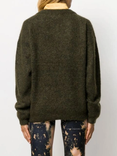 Shop Acne Studios Dramatic Mohair Knitted Jumper In Green