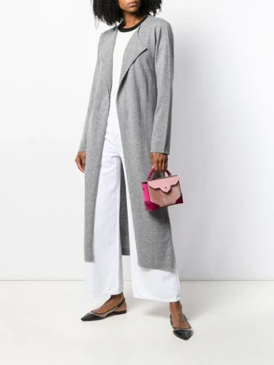 Shop Allude Long Cardi-coat In Grey