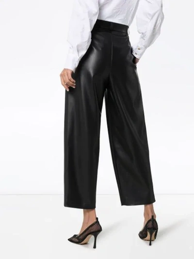 ANOUKI HIGH-RISE WIDE LEG TROUSERS - 黑色