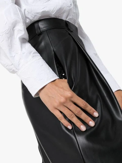 Shop Anouki High-rise Wide Leg Trousers In Black