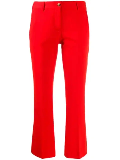 Shop Alberto Biani Cropped Slim-fit Trousers In Red