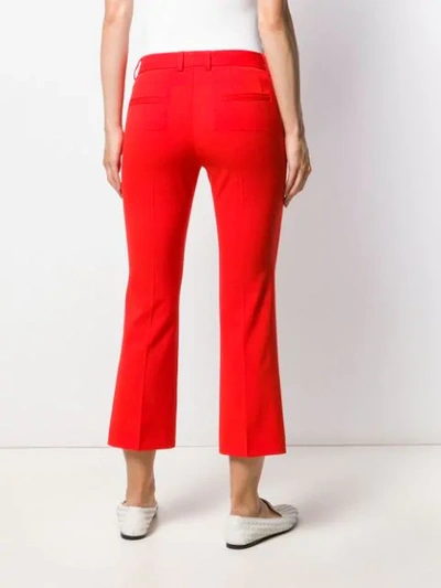 Shop Alberto Biani Cropped Slim-fit Trousers In Red