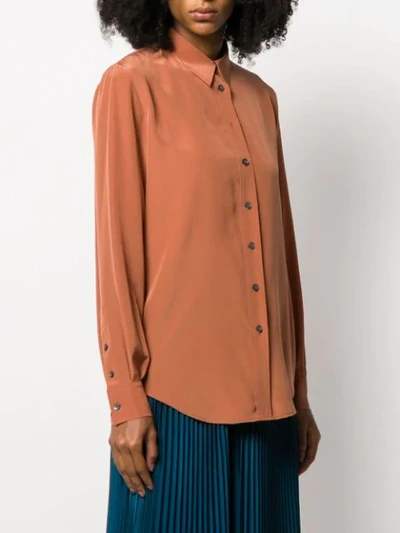Shop Calvin Klein Long Sleeved Blouse In Brown