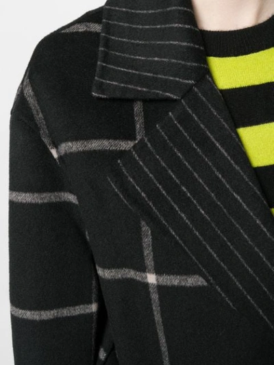 Shop Karl Lagerfeld Check Print Coat In Black