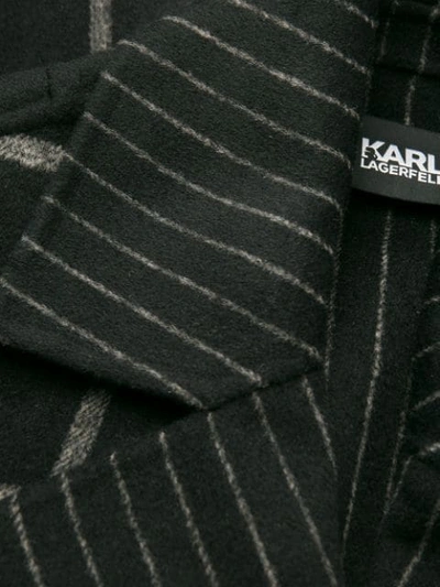 Shop Karl Lagerfeld Check Print Coat In Black