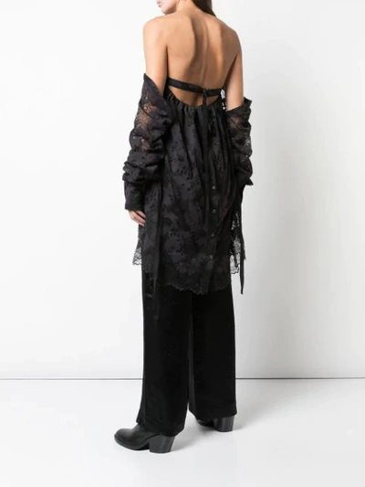 Shop Ann Demeulemeester Off-shoulder Lace Top In Black