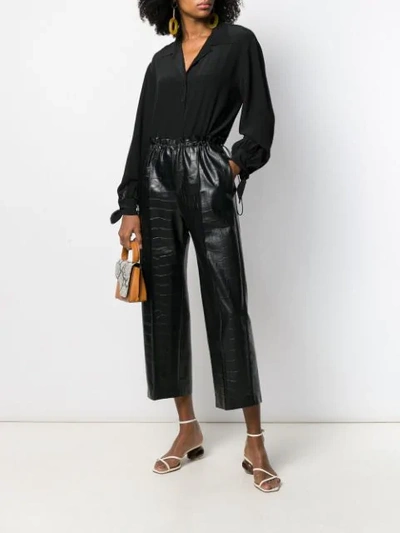 Shop Nude High-waist Paperbag Trousers In 09 Black