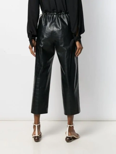 Shop Nude High-waist Paperbag Trousers In 09 Black