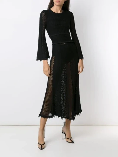 Shop Andrea Bogosian Lace Midi Dress In Black