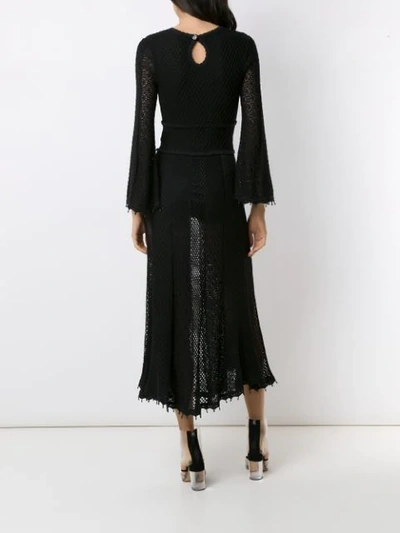 Shop Andrea Bogosian Lace Midi Dress In Black