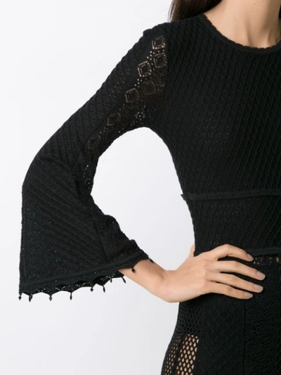 Shop Andrea Bogosian Lace Midi Dress In Black