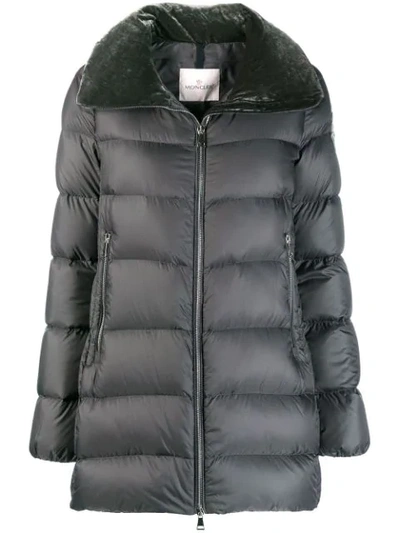 Shop Moncler Torcon Velvet Collar Jacket In Grey