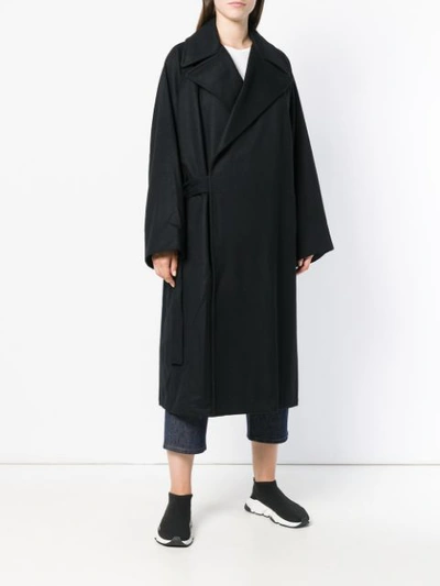 Shop Y's Oversized Double Breasted Coat - Black