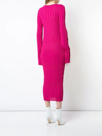 Shop Carolina Herrera Fitted Knit Dress - Pink