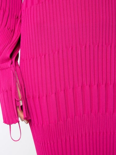 Shop Carolina Herrera Fitted Knit Dress - Pink