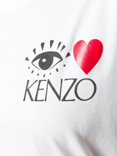 Shop Kenzo Round Neck Logo T-shirt In 01   White