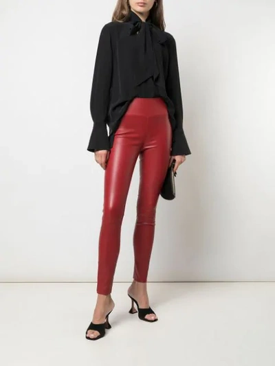 Shop Sprwmn High Waisted Leggings In Red