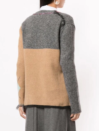 Shop Antonio Marras Metallic Stitch V-neck Sweater In Multicolour