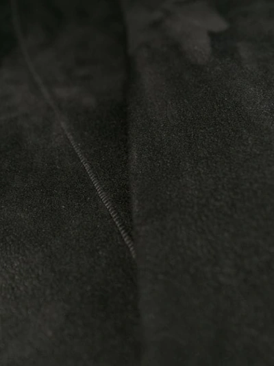 RICK OWENS LEATHER CAPE COAT - 黑色