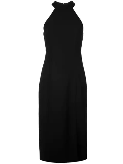 Shop Amsale Chiffon Panelled Evening Dress In Black