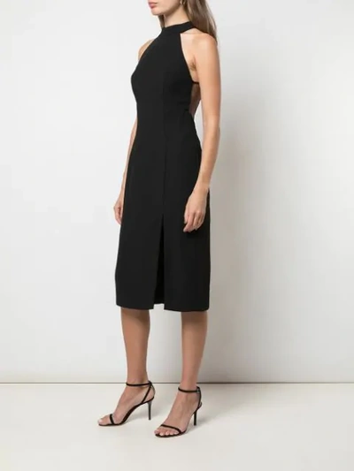 Shop Amsale Chiffon Panelled Evening Dress In Black