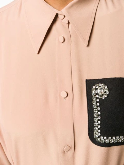 Shop N°21 Nº21 Embellished Pocket Shirt - Pink