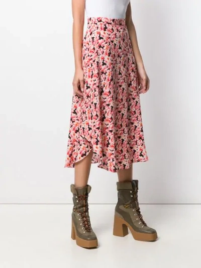 Shop Stella Mccartney Floral Midi Skirt In Pink