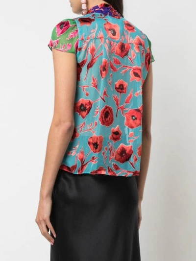 Shop Alice And Olivia Jeannie Bow Shirt In Blue