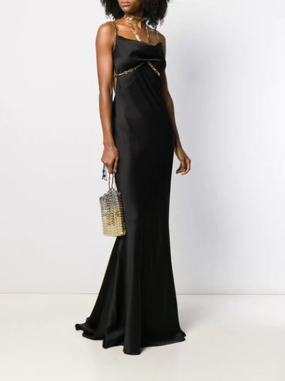 Shop Versace Abendkleid Mit Ketten In Black