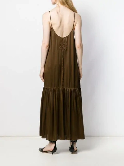 Shop Uma Wang Satin Slip Dress In Brown