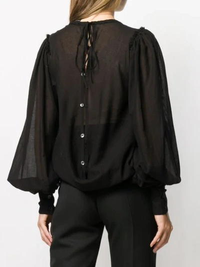 Shop Ann Demeulemeester Draped Button Blouse In Black