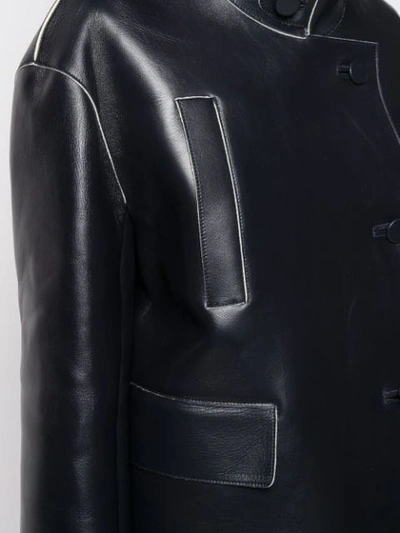 Shop Marni Stand Collar Boxy-fit Jacket In Black