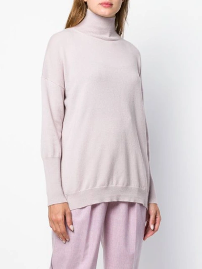 Shop Agnona Roll Neck Sweater - Pink