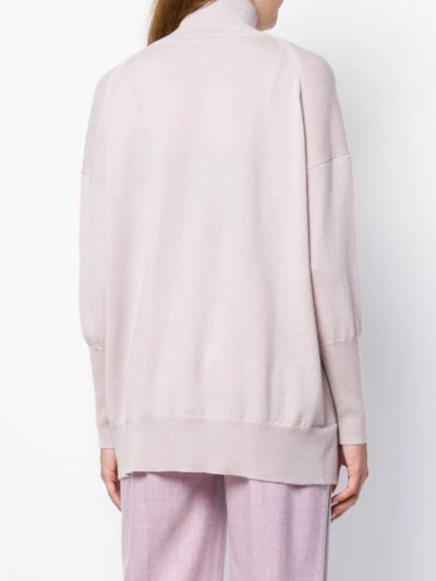 Shop Agnona Roll Neck Sweater - Pink