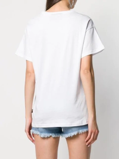 Shop Philipp Plein Sequin Logo T-shirt In White