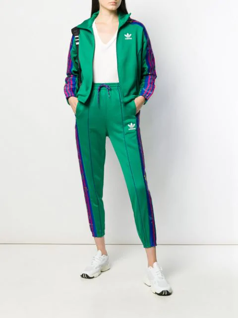 adidas floral track jacket green